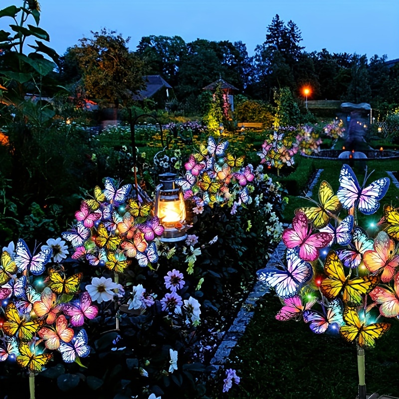 Outdoor Lighting Gazebo - Solar LED Butterfly Garden Lights Waterproof