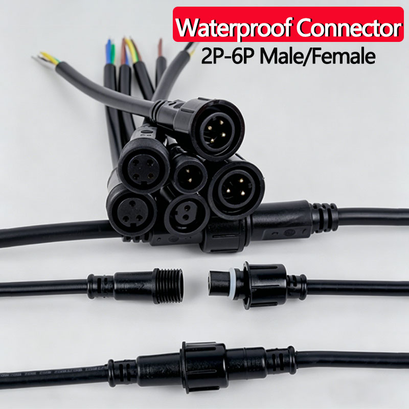 Outdoor Lighting Cable - Waterproof Wire Connector Set 2/3/4/5/6Pin Plug