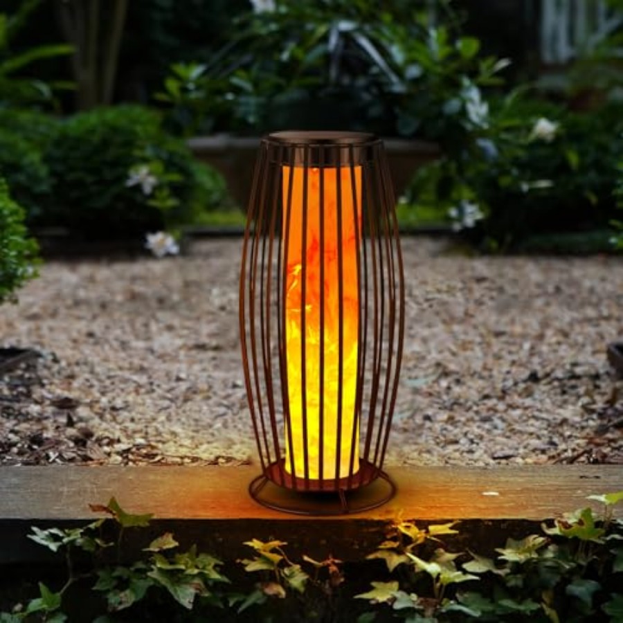 Outdoor Lighting Lamp - Solar Outdoor Floor Lamp Flickering Flame