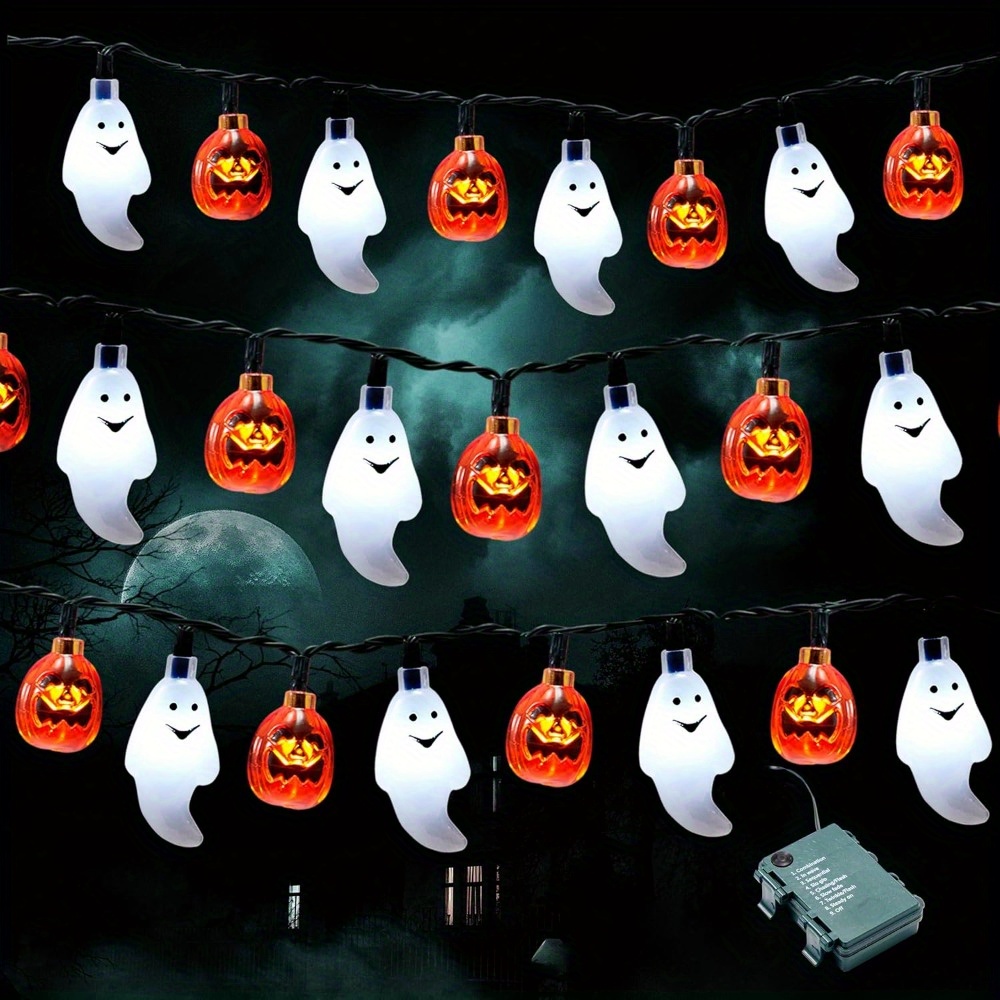 Outdoor Lighting On House - 19.7FT 30pcs LED Battery Operated Ghost