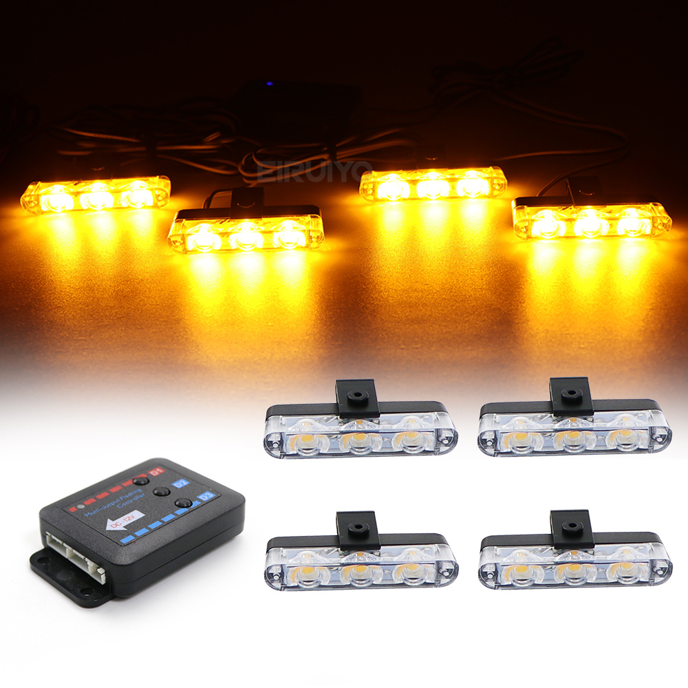 Outdoor Lighting Yellow - 4x 3 LED Grill Car LED