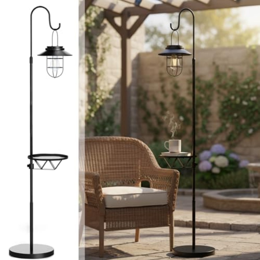 Solar Floor Lamp with Table, 6 - Outdoor Lighting Lamp recension och pris
