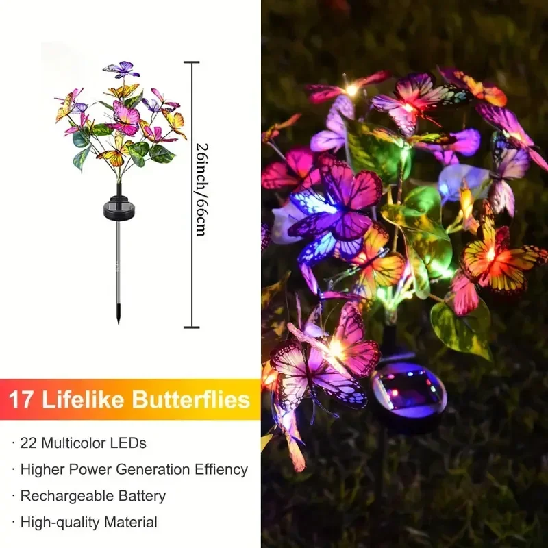 Solar LED Butterfly Garden Lig - Outdoor Lighting Gazebo recension och pris