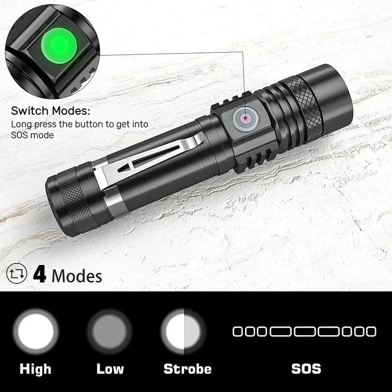 Rechargeable T6 Handheld Flash - Outdoor Lighting On House recension och pris