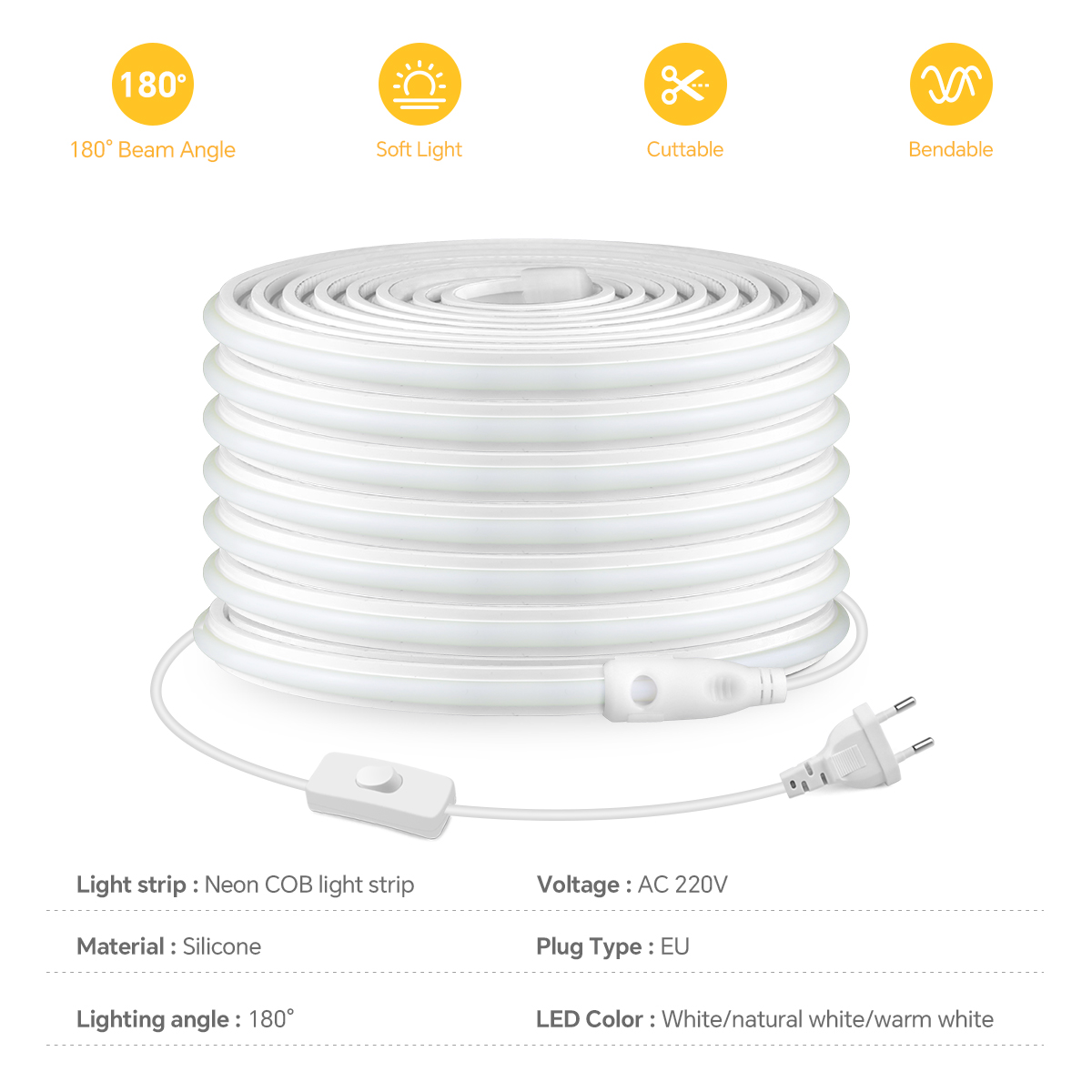 220V COB Led Strip High Densit - Outdoor Lighting Gazebo recension och pris