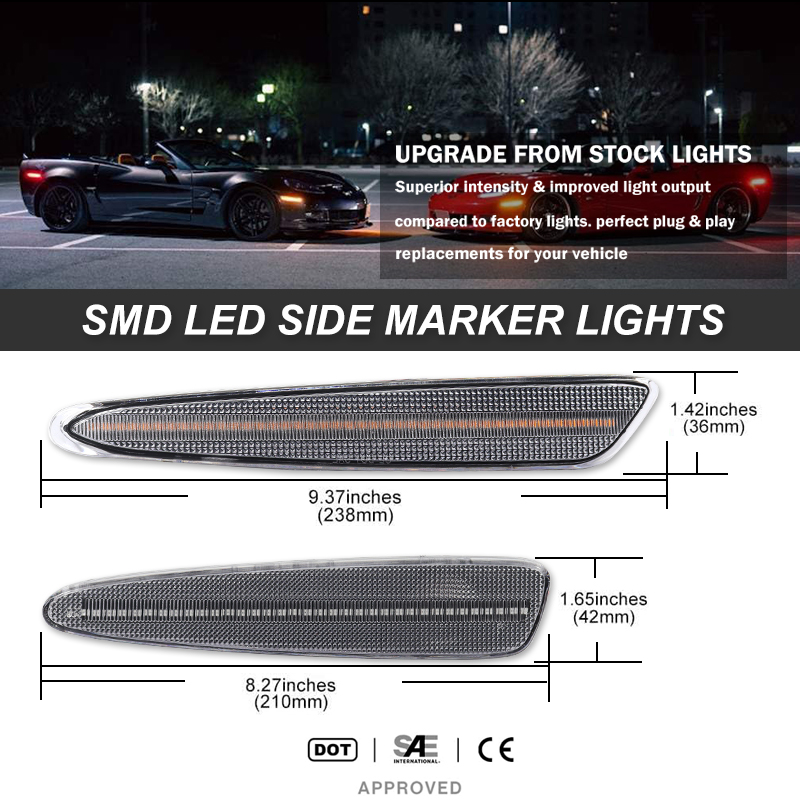 iJDM Front Rear Bumper LED Sid - Outdoor Lighting Yellow recension och pris
