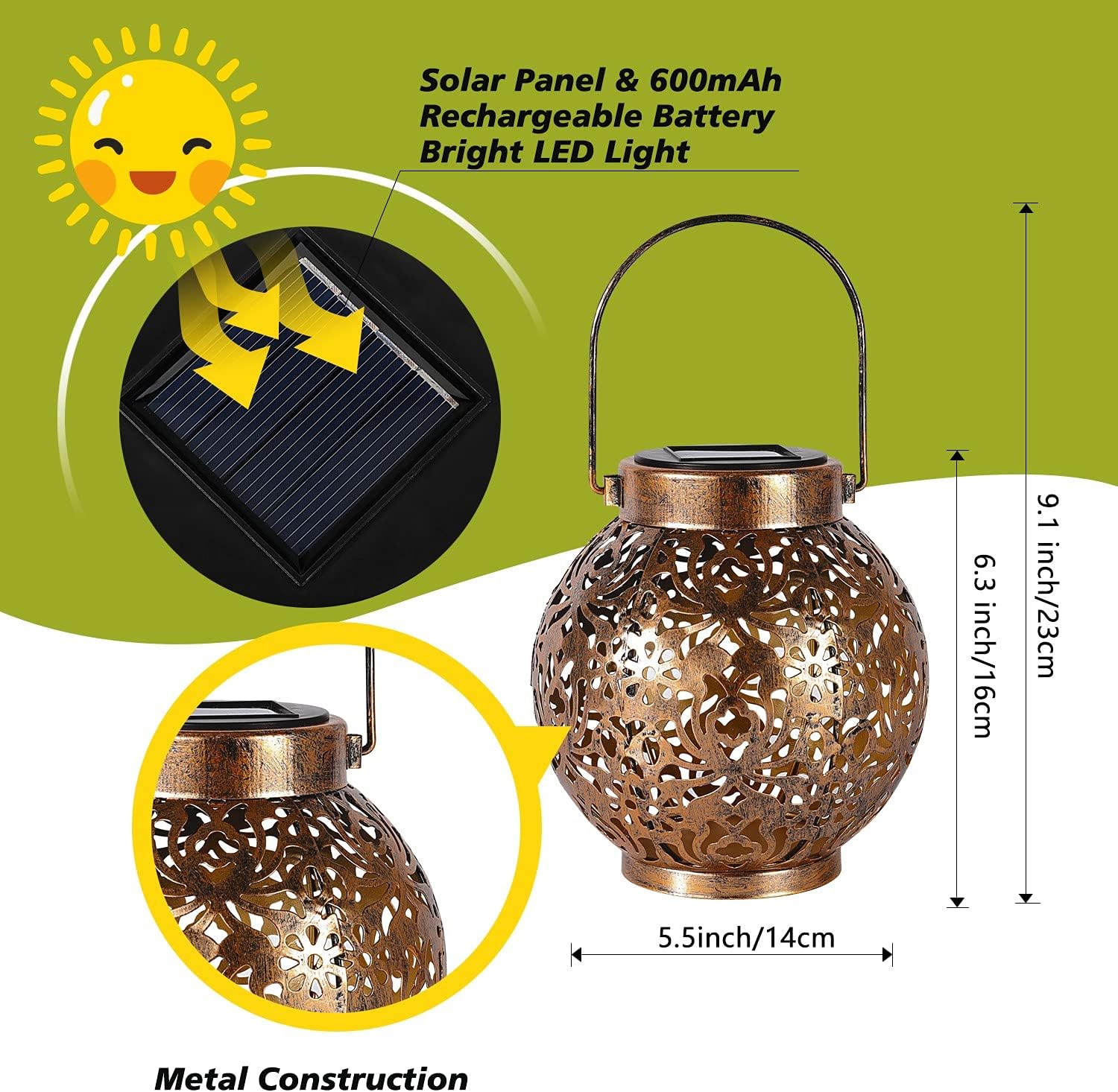 1-6PCS Moroccan Solar Lanterns - Outdoor Lighting Gazebo recension och pris