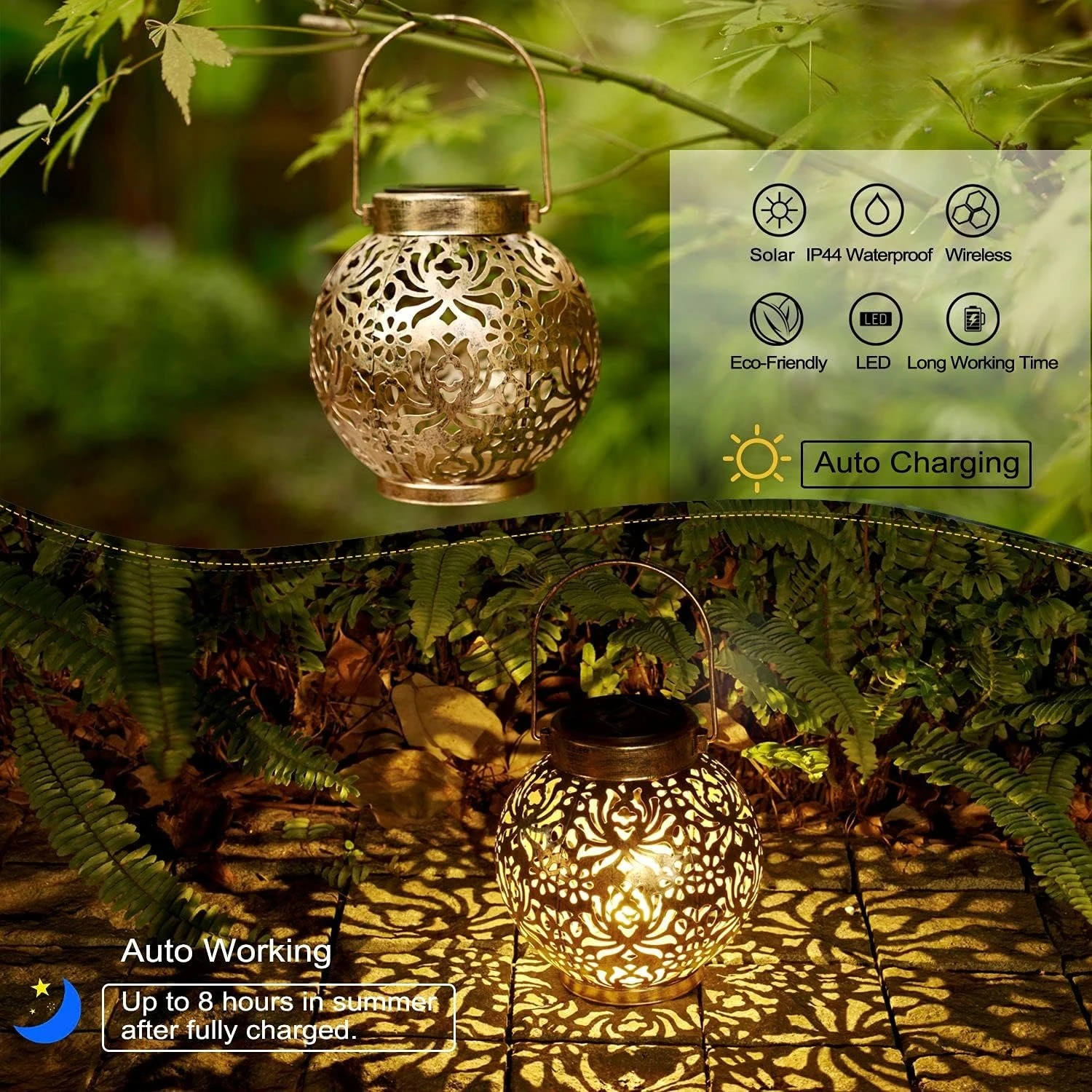 1-6PCS Moroccan Solar Lanterns - Outdoor Lighting Gazebo recension och pris
