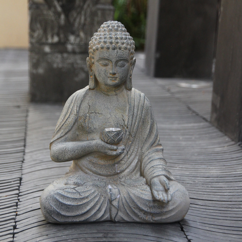 Resin Solar Buddha Statue Scul - Outdoor Lighting Japanese recension och pris