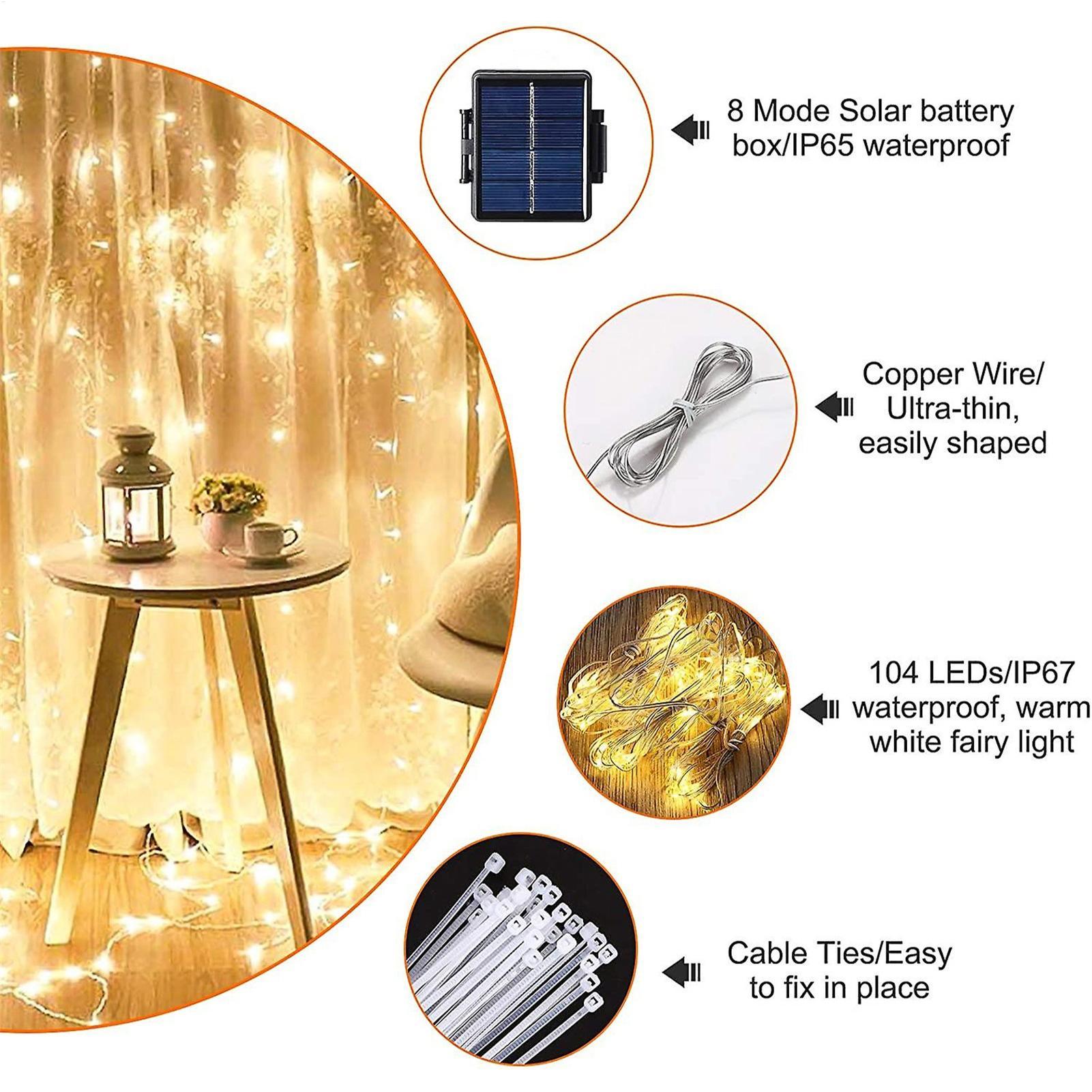 Solar Umbrella String Light 10 - Outdoor Lighting Gazebo recension och pris
