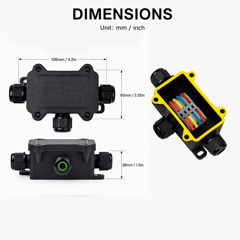 IP68 Waterproof Junction Box 2 - Outdoor Lighting Cable recension och pris