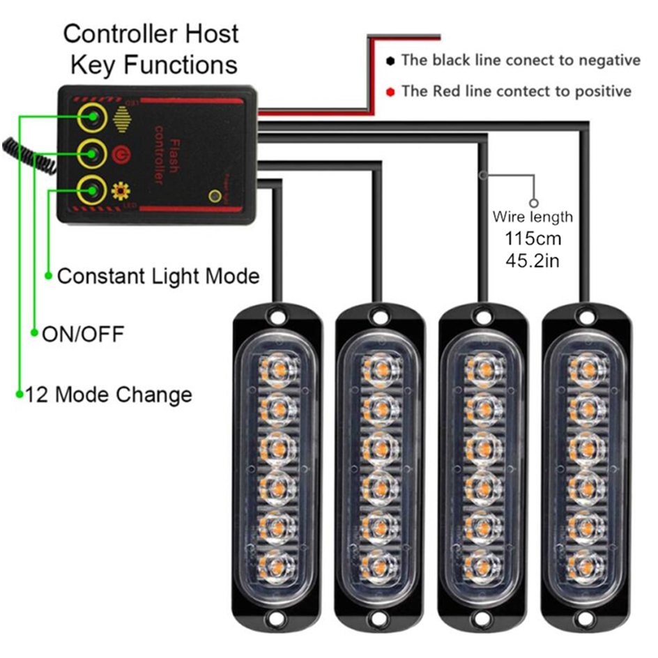 Car Front Grille Lighting 12V  - Outdoor Lighting Yellow recension och pris