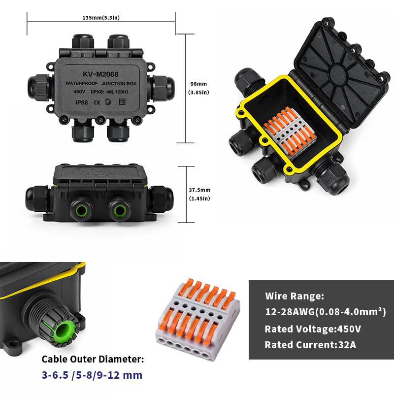 IP68 Waterproof Junction Box 2 - Outdoor Lighting Cable recension och pris