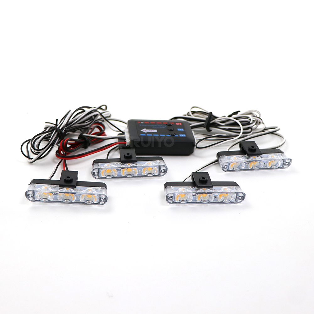 4x 3 LED Grill Car LED Strobe  - Outdoor Lighting Yellow recension och pris