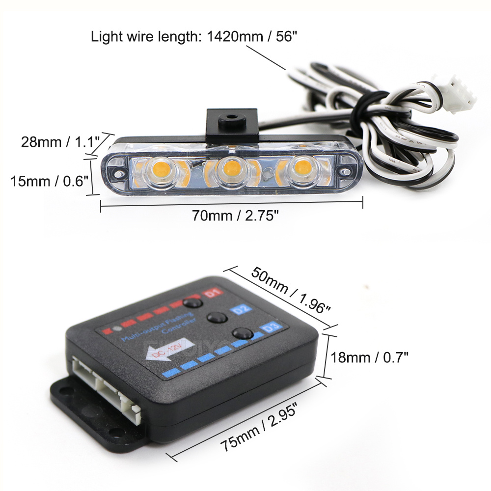 4x 3 LED Grill Car LED Strobe  - Outdoor Lighting Yellow recension och pris